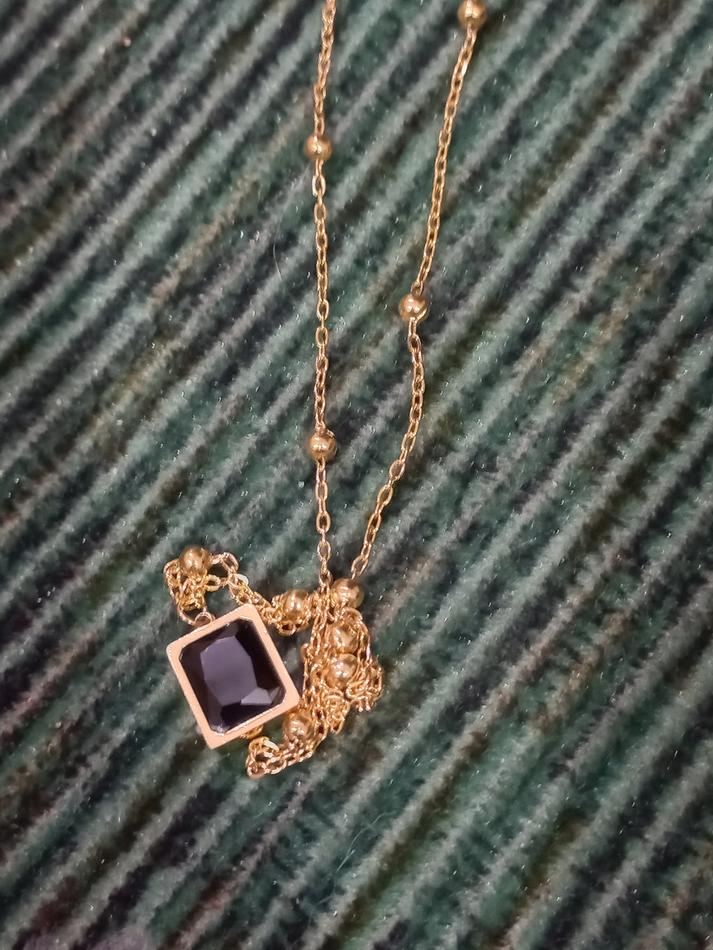 Black stone stainless Steel locket