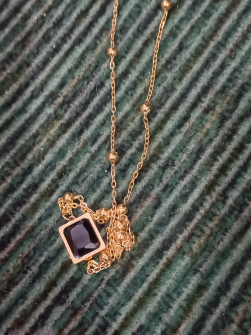 Black stone stainless Steel locket