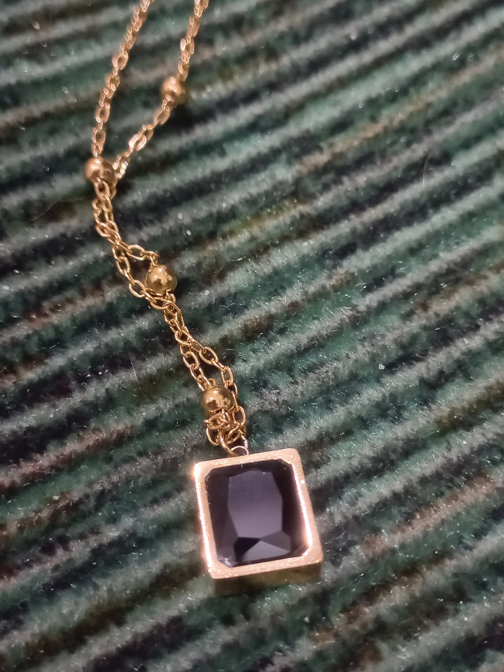 Black stone stainless Steel locket